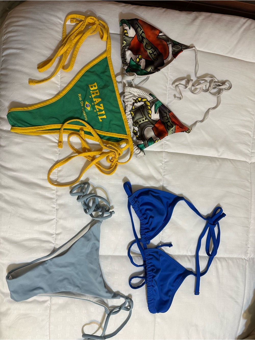 Brazil Green & Yellow Triangle Bikini Top by (unbranded) - Women Swim